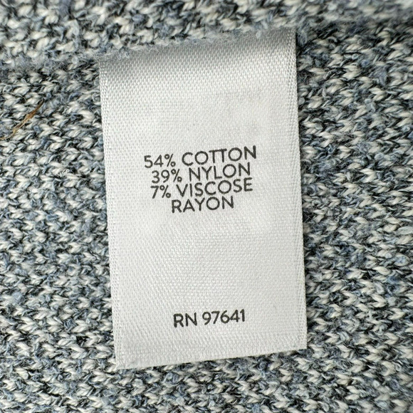 PURE JILL Medium Gray Open Front Long Terry Cardigan Sweater Pockets Embroidered - Picture 6 of 10